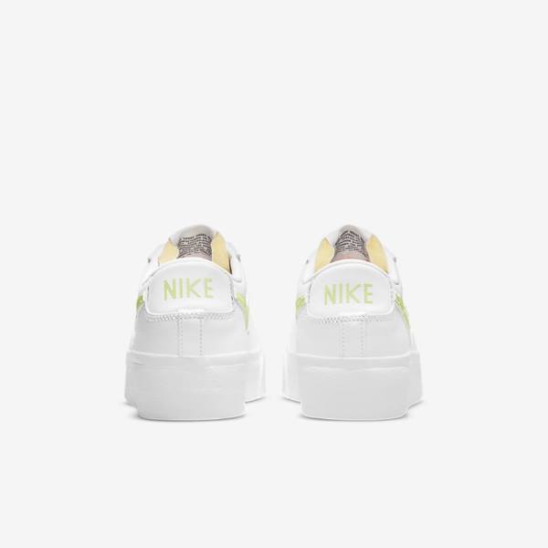 White / Black / Light Lemon Nike Blazer Low Platform Women's Sneakers | NK204LXV