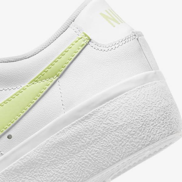 White / Black / Light Lemon Nike Blazer Low Platform Women's Sneakers | NK204LXV