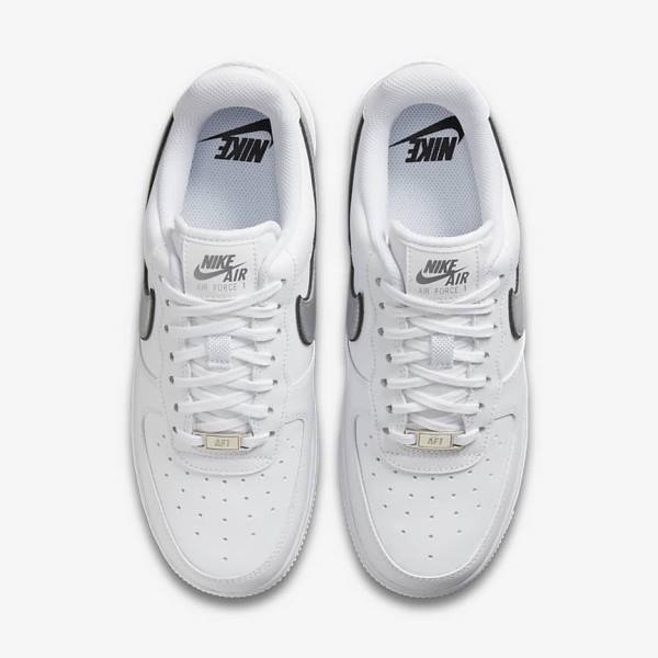 White / Black / Metal Silver Nike Air Force 1 07 Essential Women's Sneakers | NK596EXK