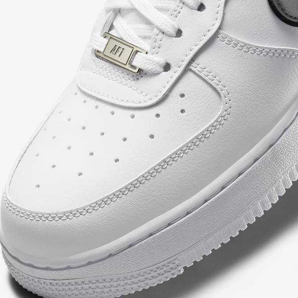 White / Black / Metal Silver Nike Air Force 1 07 Essential Women's Sneakers | NK596EXK