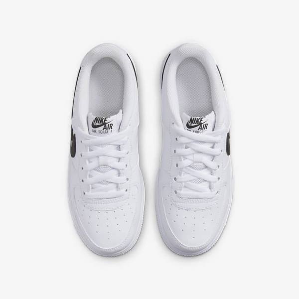 White / Black Nike Air Force 1 Older Kids' Sneakers | NK029UAJ