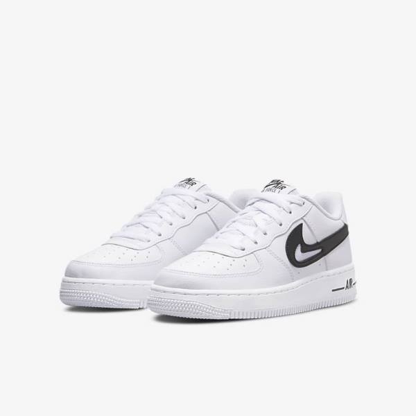 White / Black Nike Air Force 1 Older Kids' Sneakers | NK029UAJ