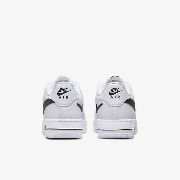 White / Black Nike Air Force 1 Older Kids' Sneakers | NK029UAJ