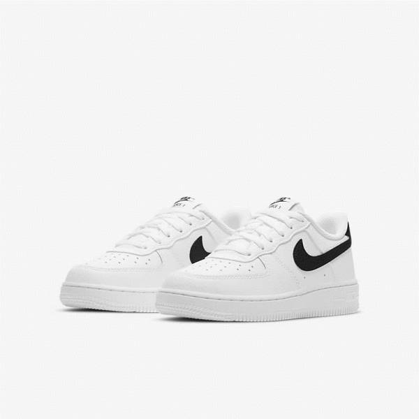 White / Black Nike Air Force 1 Older Kids' Sneakers | NK521XVH