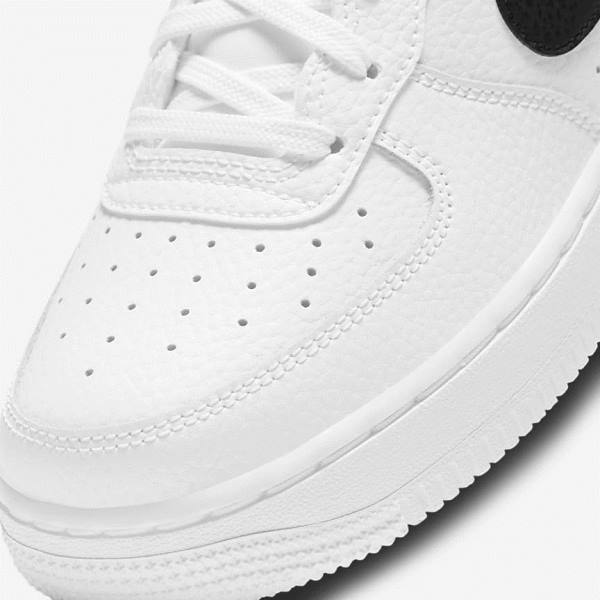 White / Black Nike Air Force 1 Older Kids' Sneakers | NK521XVH