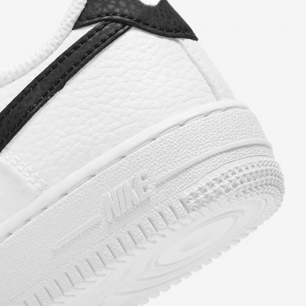 White / Black Nike Air Force 1 Older Kids' Sneakers | NK521XVH