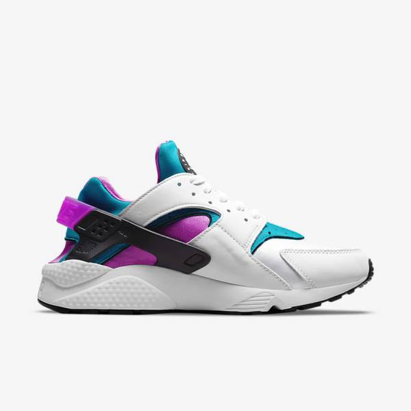 White / Black Nike Air Huarache Men's Sneakers | NK706SRY