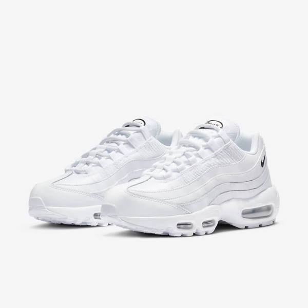 White / Black Nike Air Max 95 Essential Women's Sneakers | NK965DLJ