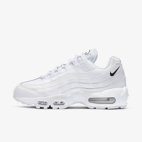 White / Black Nike Air Max 95 Essential Women\'s Sneakers | NK965DLJ