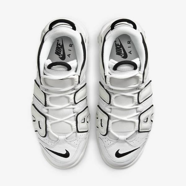 White / Black Nike Air More Uptempo Women's Sneakers | NK539WXB