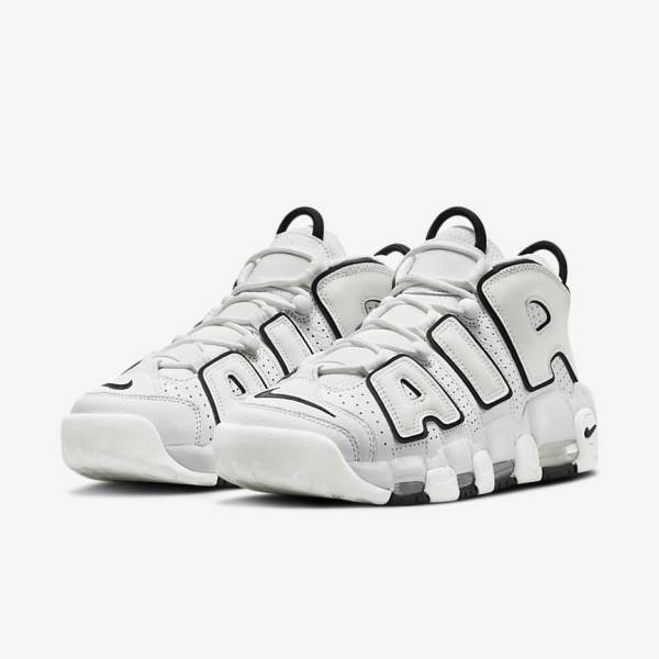 White / Black Nike Air More Uptempo Women's Sneakers | NK539WXB