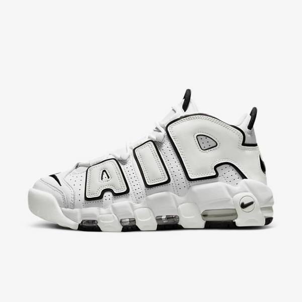 White / Black Nike Air More Uptempo Women\'s Sneakers | NK539WXB