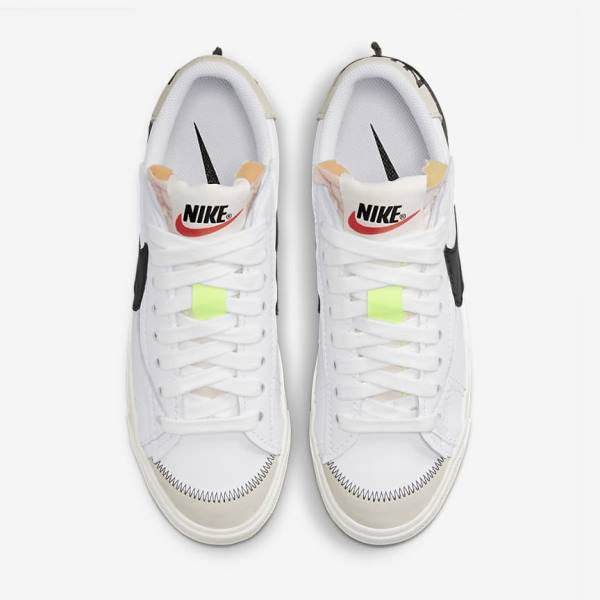 White / Black Nike Blazer Low 77 Jumbo Men's Sneakers | NK874ZGB