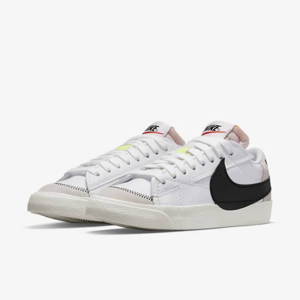 White / Black Nike Blazer Low 77 Jumbo Men's Sneakers | NK874ZGB