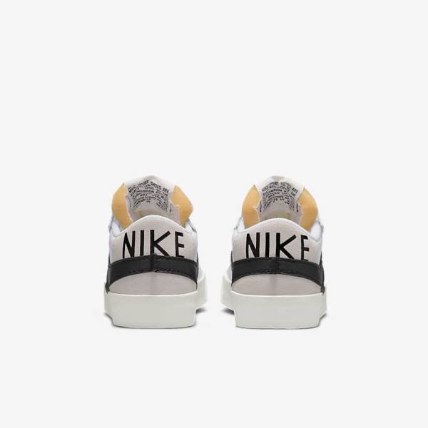 White / Black Nike Blazer Low 77 Jumbo Men's Sneakers | NK874ZGB