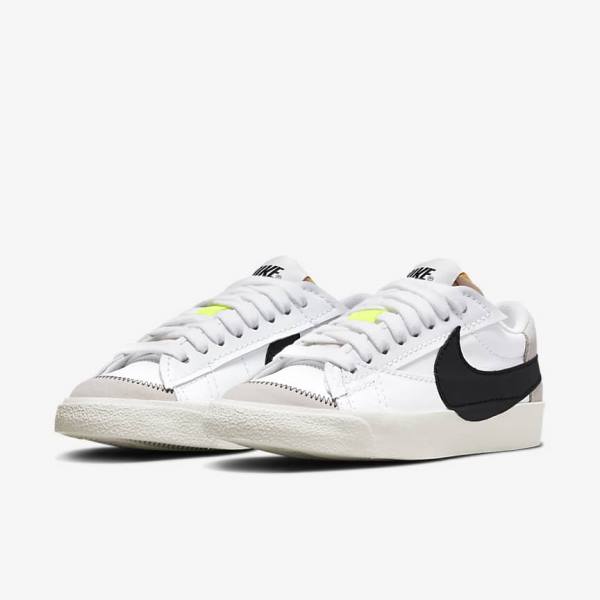 White / Black Nike Blazer Low 77 Jumbo Women's Sneakers | NK059KZI