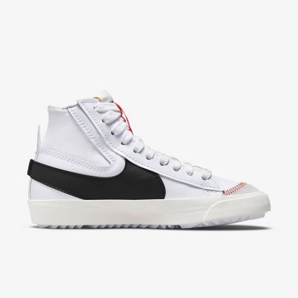 White / Black Nike Blazer Mid 77 Jumbo Women's Sneakers | NK721JZM