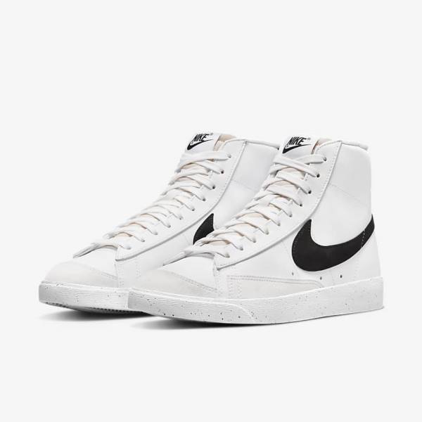 White / Black Nike Blazer Mid 77 Next Nature Women's Sneakers | NK309KHN