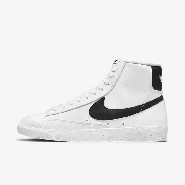 White / Black Nike Blazer Mid 77 Next Nature Women\'s Sneakers | NK309KHN