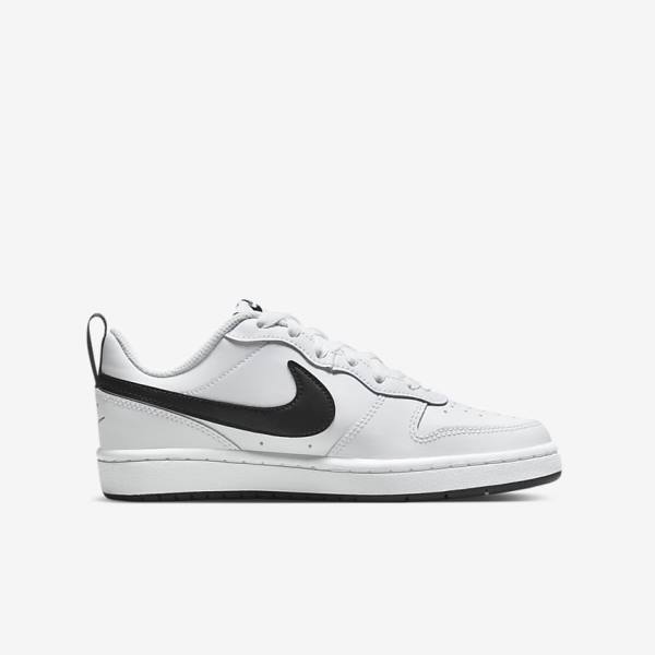 White / Black Nike Court Borough Low 2 Older Kids' Sneakers | NK062NSI