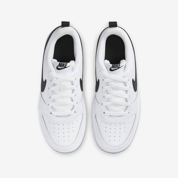 White / Black Nike Court Borough Low 2 Older Kids' Sneakers | NK062NSI