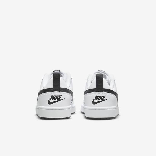 White / Black Nike Court Borough Low 2 Older Kids' Sneakers | NK062NSI