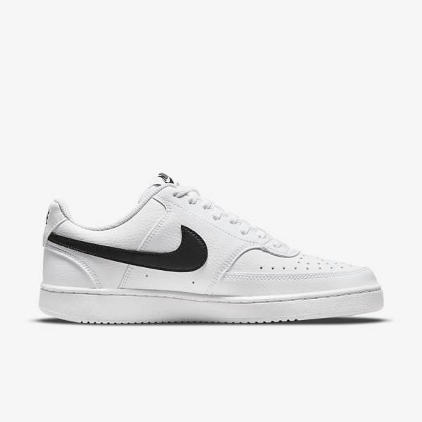 White / Black Nike Court Vision Low Next Nature Women's Sneakers | NK289BOT