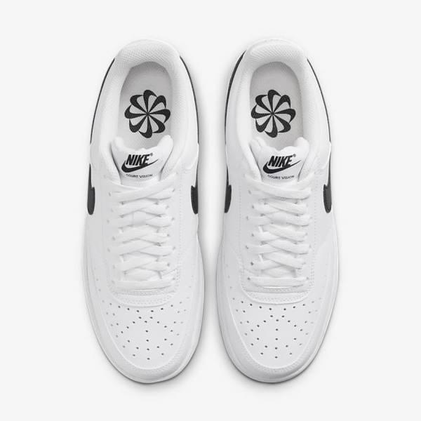 White / Black Nike Court Vision Low Next Nature Women's Sneakers | NK289BOT