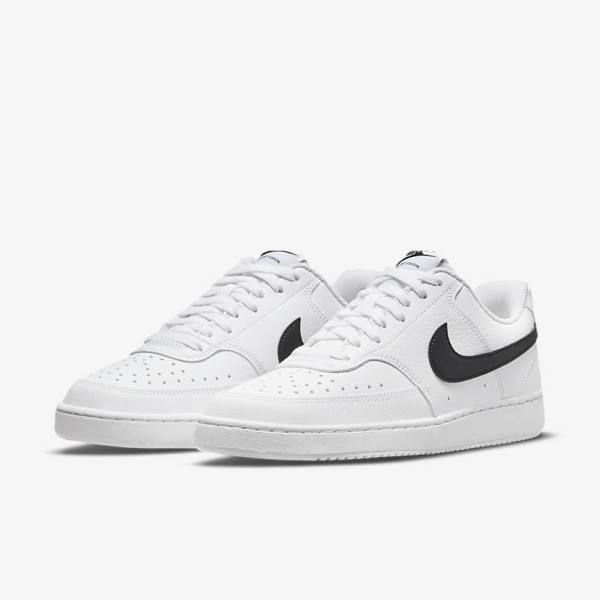 White / Black Nike Court Vision Low Next Nature Women's Sneakers | NK289BOT