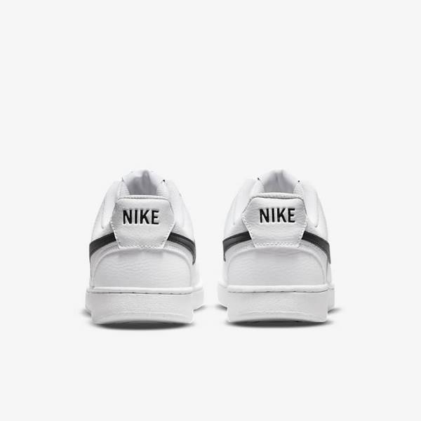 White / Black Nike Court Vision Low Next Nature Women's Sneakers | NK289BOT