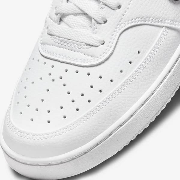 White / Black Nike Court Vision Low Next Nature Women's Sneakers | NK289BOT