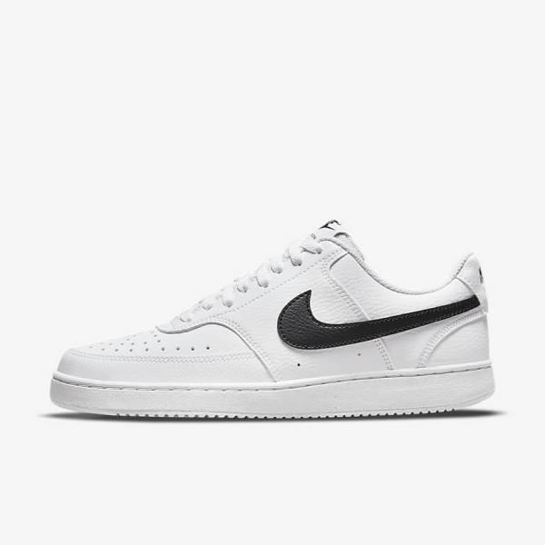 White / Black Nike Court Vision Low Next Nature Women\'s Sneakers | NK289BOT