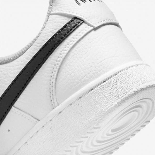 White / Black Nike Court Vision Low Next Nature Men's Sneakers | NK712QWT