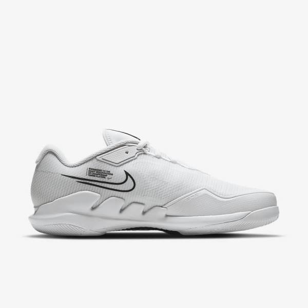 White / Black Nike NikeCourt Air Zoom Vapor Pro Hard-Court Men's Tennis Shoes | NK095ZNS