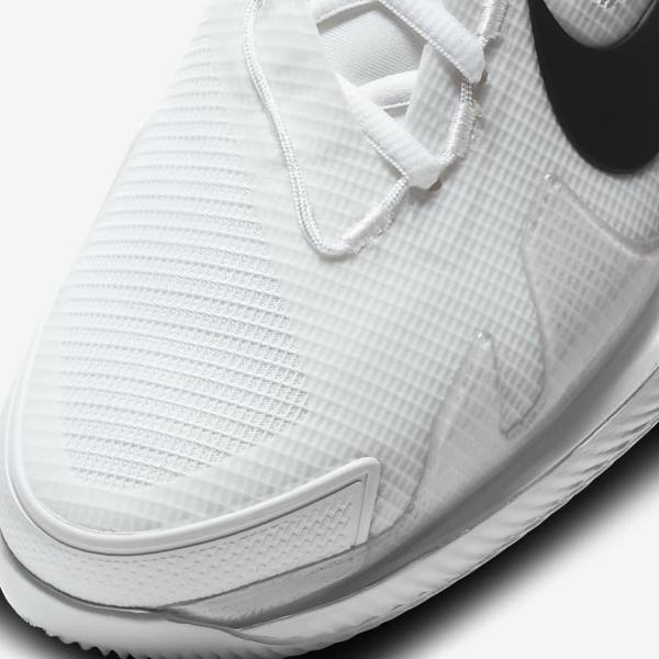 White / Black Nike NikeCourt Air Zoom Vapor Pro Hard-Court Men's Tennis Shoes | NK095ZNS