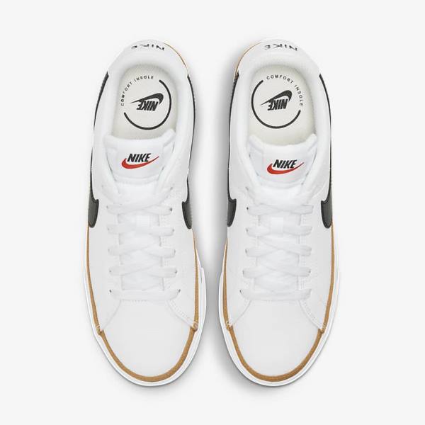 White / Black Nike NikeCourt Legacy Women's Sneakers | NK698AEN