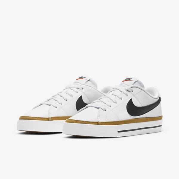 White / Black Nike NikeCourt Legacy Women's Sneakers | NK698AEN