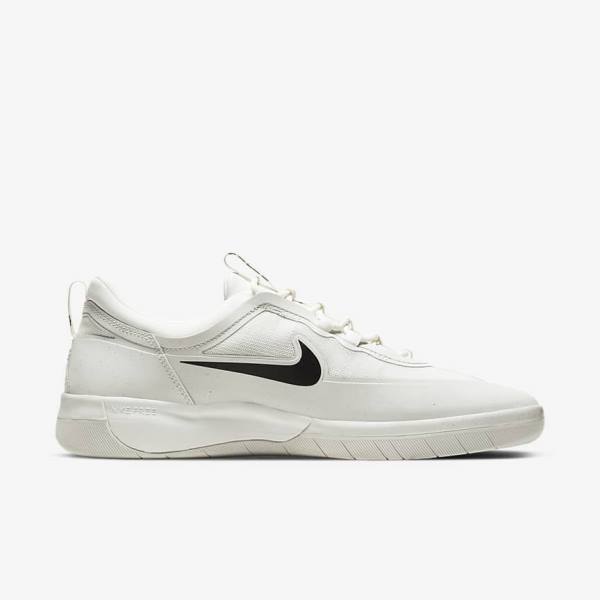 White / Black Nike SB Nyjah Free 2 Men's Skate Shoes | NK906IQJ