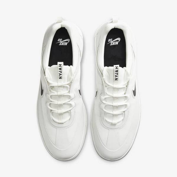 White / Black Nike SB Nyjah Free 2 Men's Skate Shoes | NK906IQJ