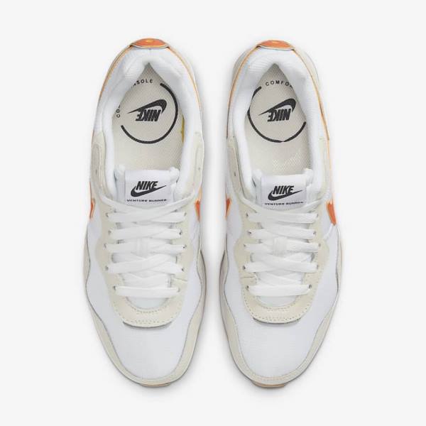 White / Black / Orange Nike Venture Runner Women's Sneakers | NK468INJ