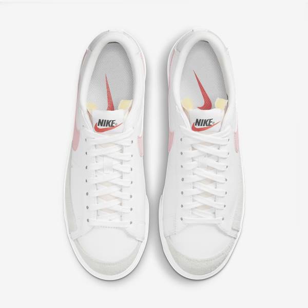 White / Black / Pink Nike Blazer Low Platform Women's Sneakers | NK965BEU