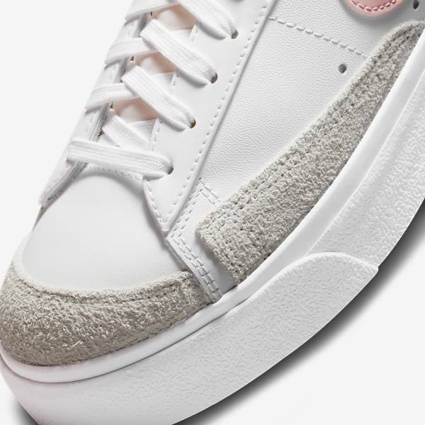 White / Black / Pink Nike Blazer Low Platform Women's Sneakers | NK965BEU