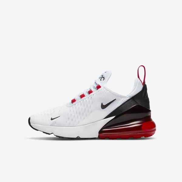 White / Black / Red / Grey Nike Air Max 270 Older Kids\' Sneakers | NK394CZU