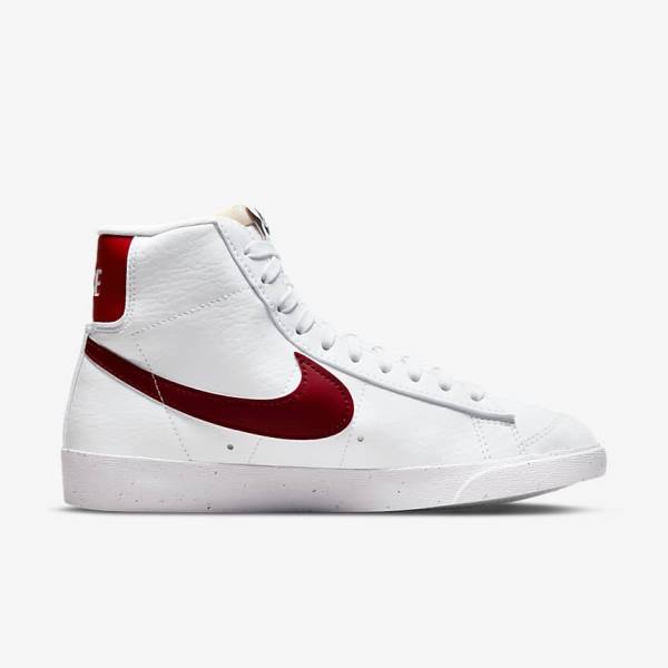 White / Black / Red Nike Blazer Mid 77 Next Nature Women's Sneakers | NK872RPI