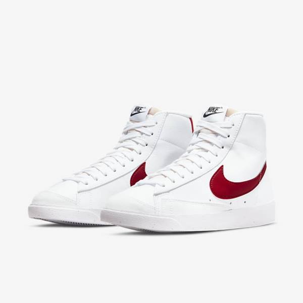 White / Black / Red Nike Blazer Mid 77 Next Nature Women's Sneakers | NK872RPI