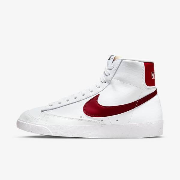 White / Black / Red Nike Blazer Mid 77 Next Nature Women\'s Sneakers | NK872RPI