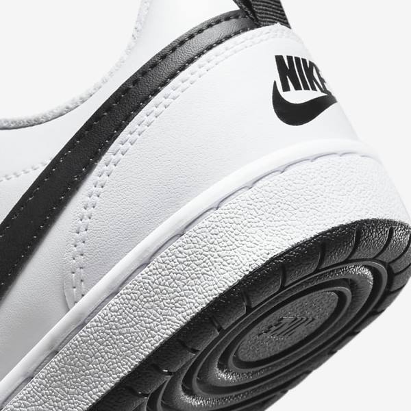 White / Black / Red Nike Court Borough Low 2 Older Kids' Sneakers | NK571SYN