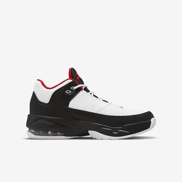 White / Black / Red Nike Jordan Max Aura 3 Older Kids' Jordan Shoes | NK840STZ