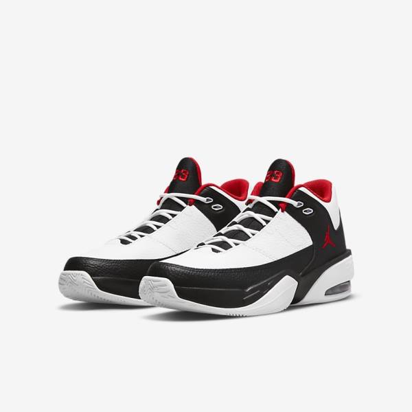 White / Black / Red Nike Jordan Max Aura 3 Older Kids' Jordan Shoes | NK840STZ