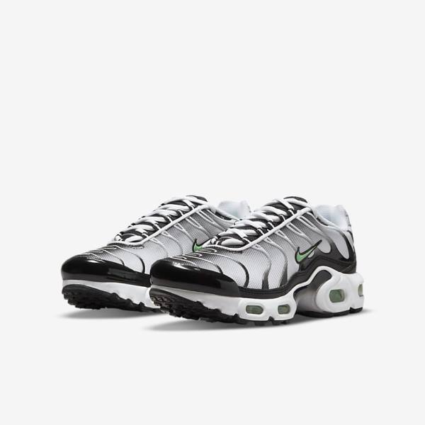 White / Black / Silver / Mint Nike Air Max Plus Older Kids' Sneakers | NK387VOG